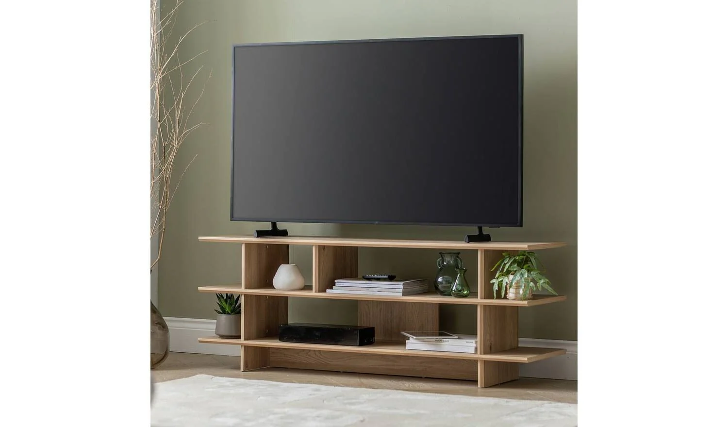 Raymond TV Unit Natural Media Stand Storage Living Room - Image 3