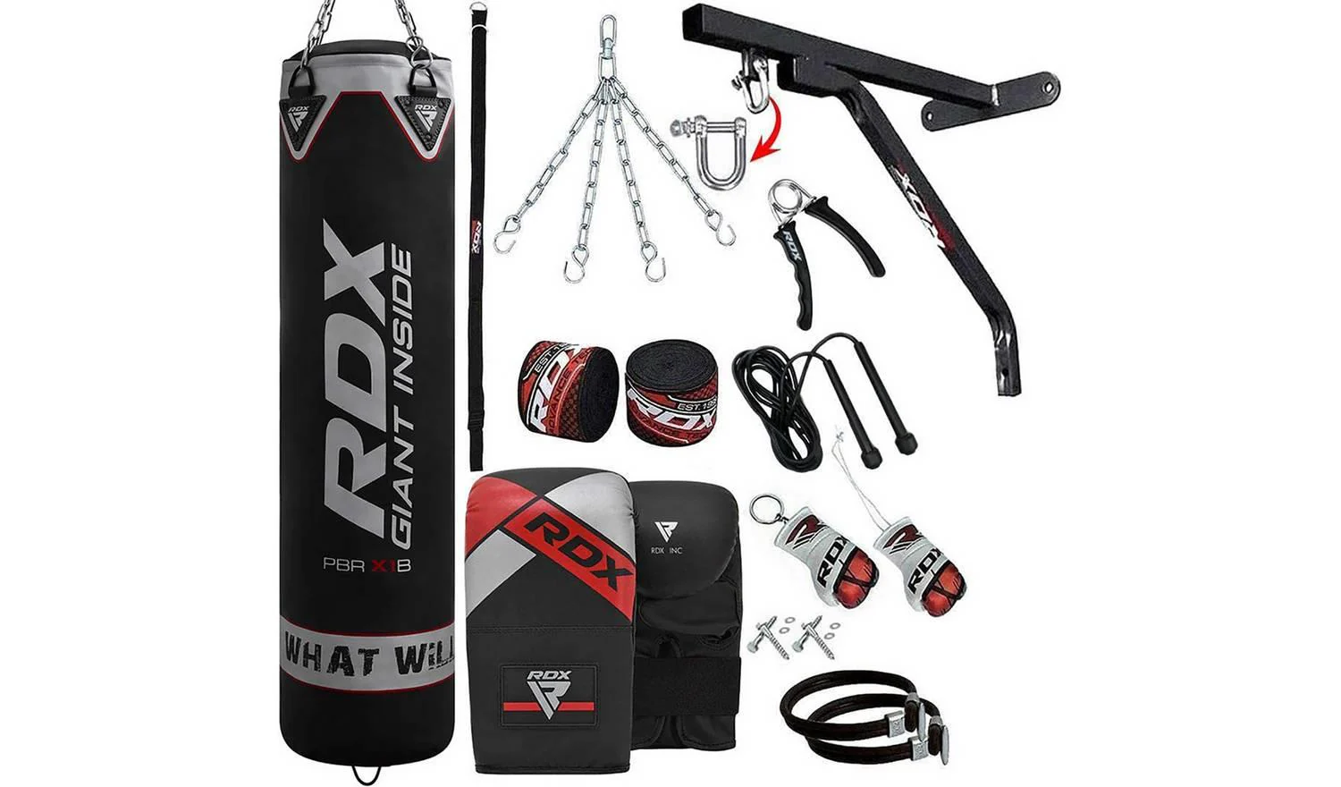 RDX X1 17 Piece 4ft Punch Bag Set Sports Equipment UK