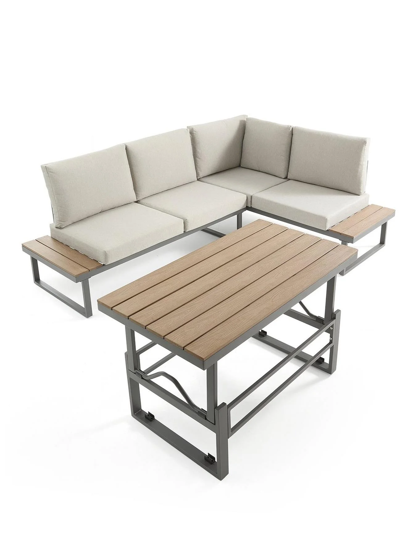 Roma Corner Set with Rising Table Garden Patio Furniture UK - Image 2