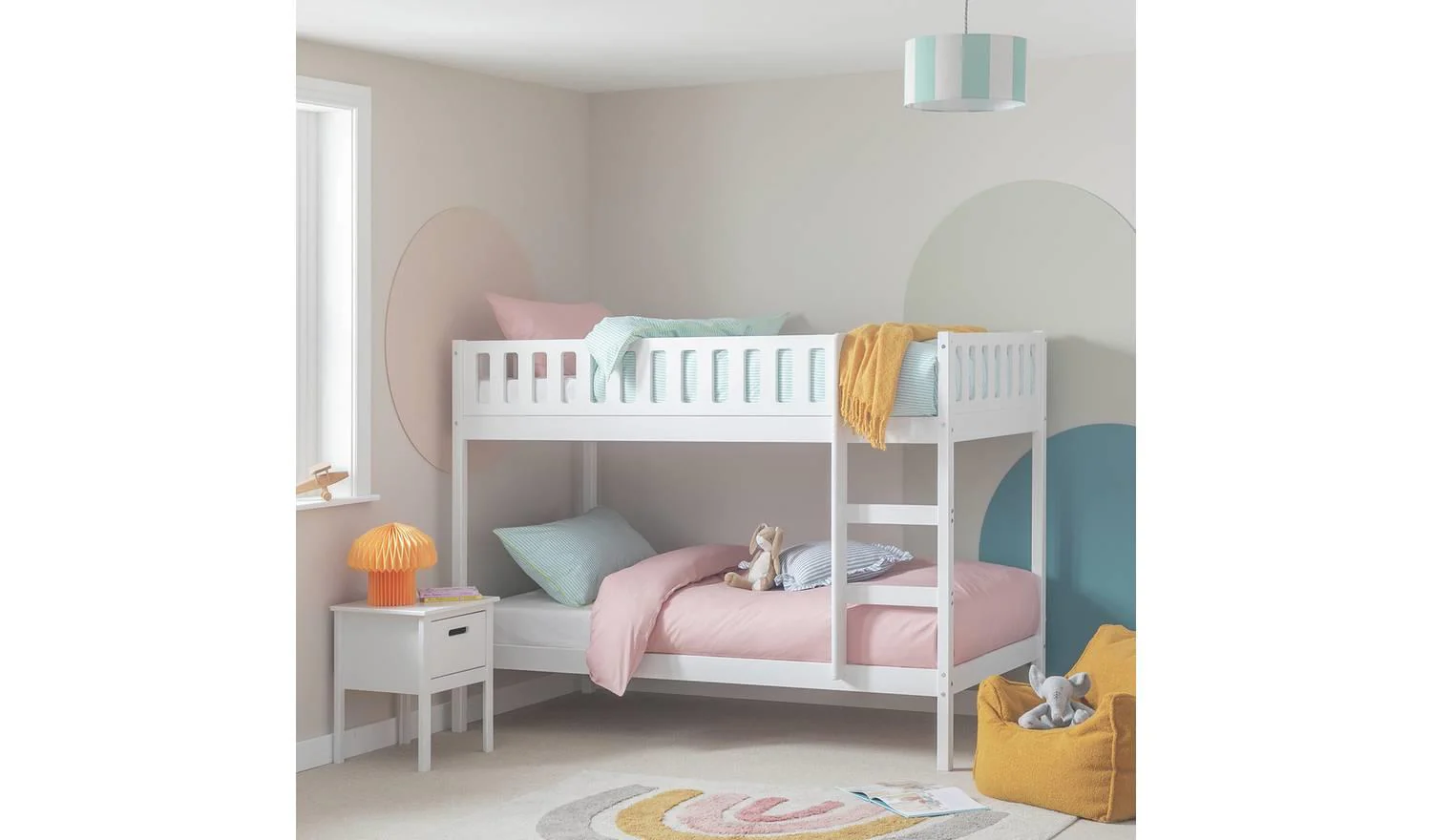Ronnie Bunk Bed Frame White Kids Childrens Bedroom Furniture UK