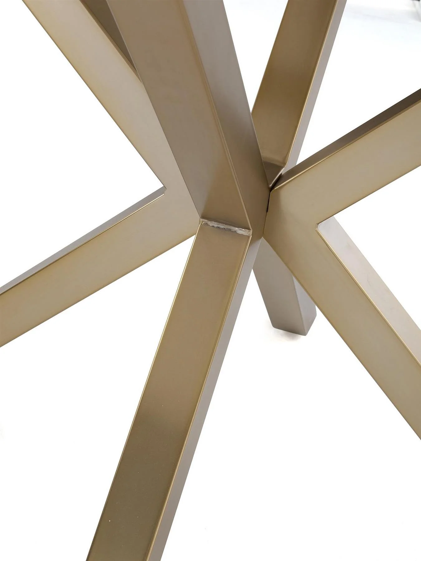 Savannah 120cm Round Ceramic Dining Table White Brass Modern Kitchen - Image 5