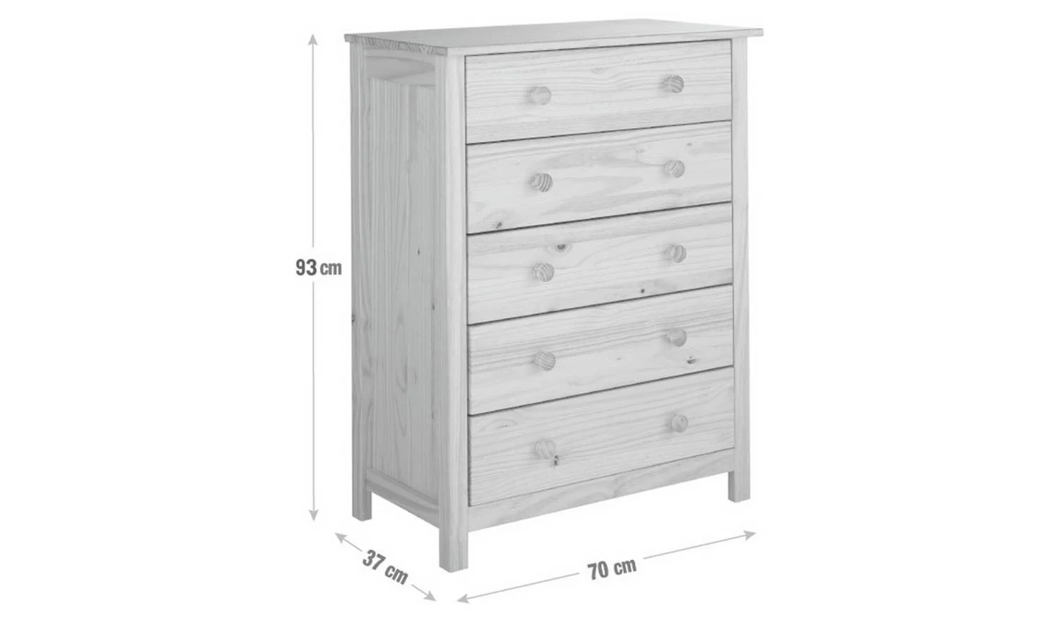 Scandinavia 5 Drawer Chest Pine Modern Scandinavian Design - Image 8