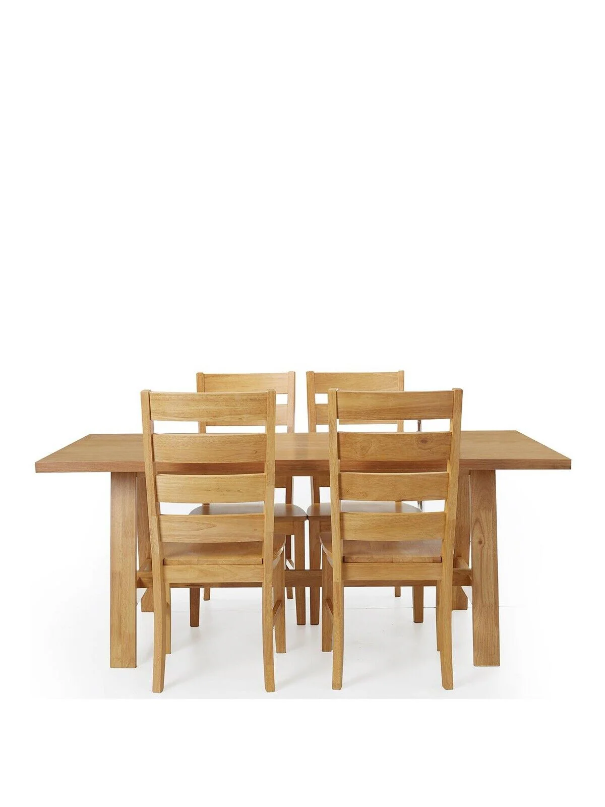 Scottsdale 180 cm Dining Table and 4 Chairs Light Oak Modern Kitchen Set - Image 2