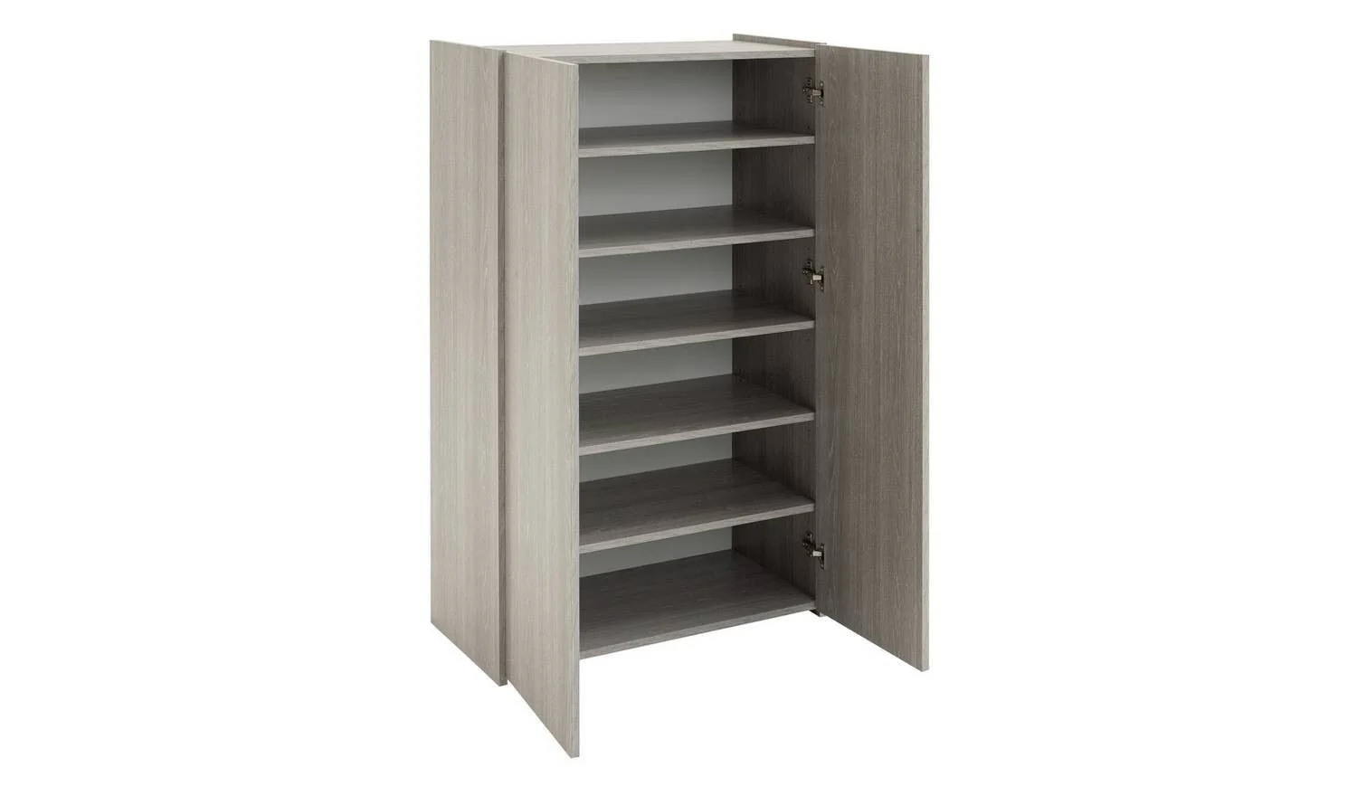 Seville 2 Door Shoe Storage Cabinet Grey Oak Organiser With Shelves