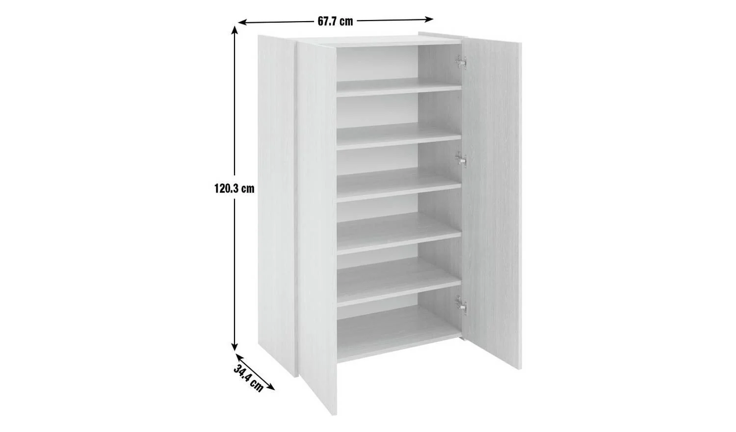 Seville 2 Door Shoe Storage Cabinet - Oak - Image 8
