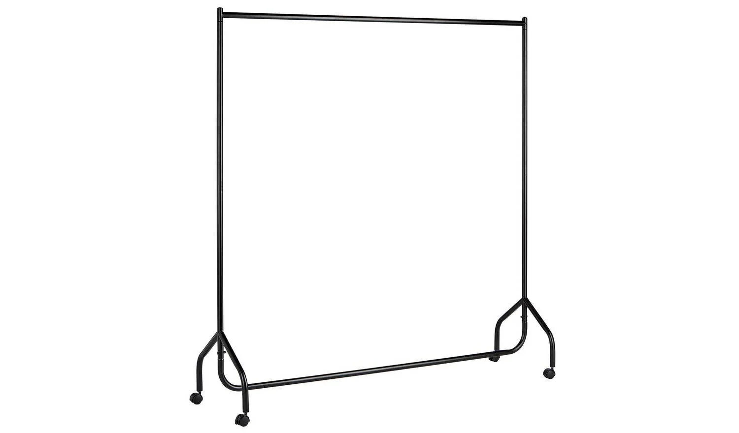 Single Heavy Duty Clothes Rail Black Freestanding Wardrobe Storage Garment