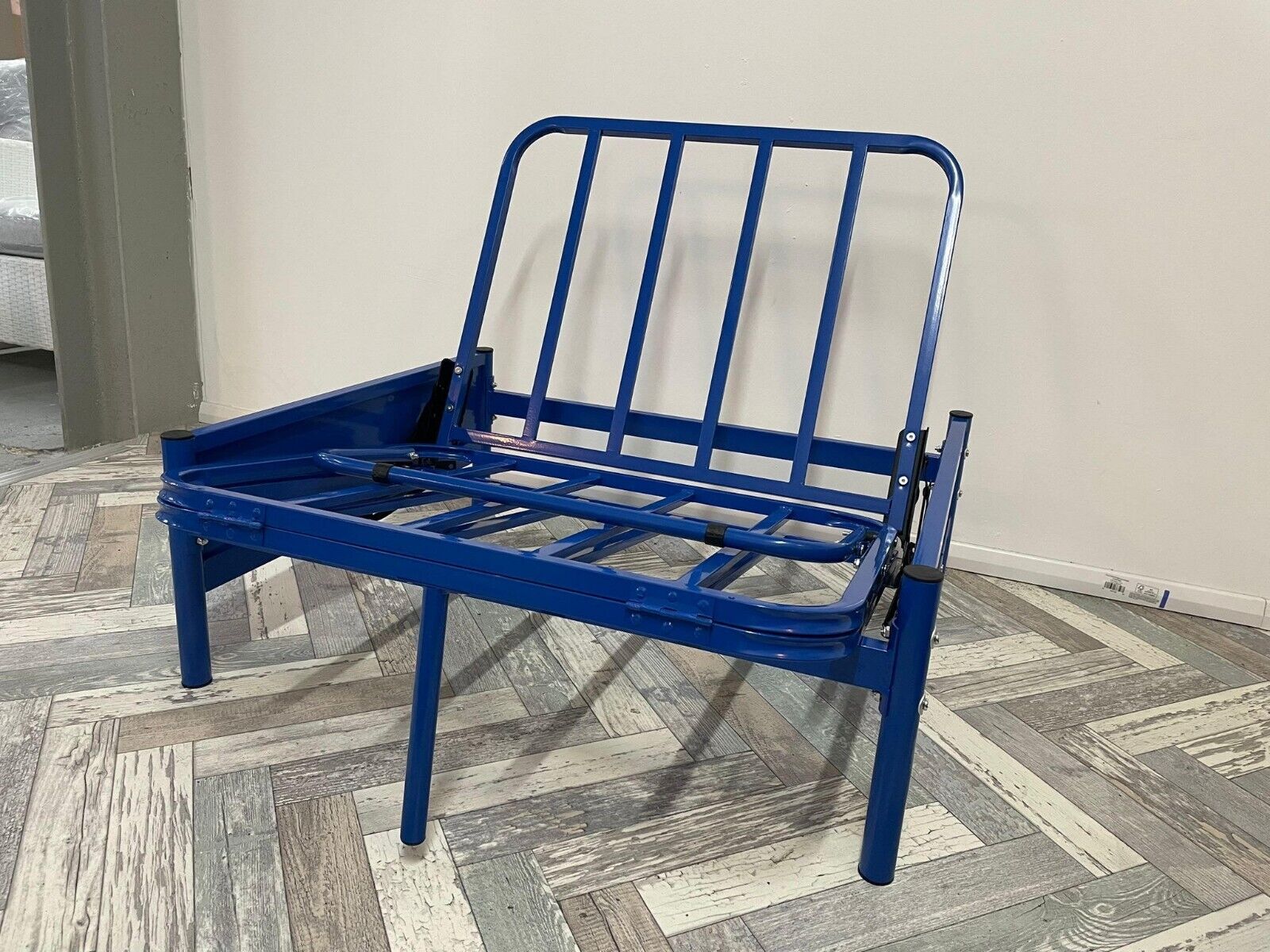 Single Metal Futon Blue Frame Only Durable and Stylish Living Room Furniture - Image 2
