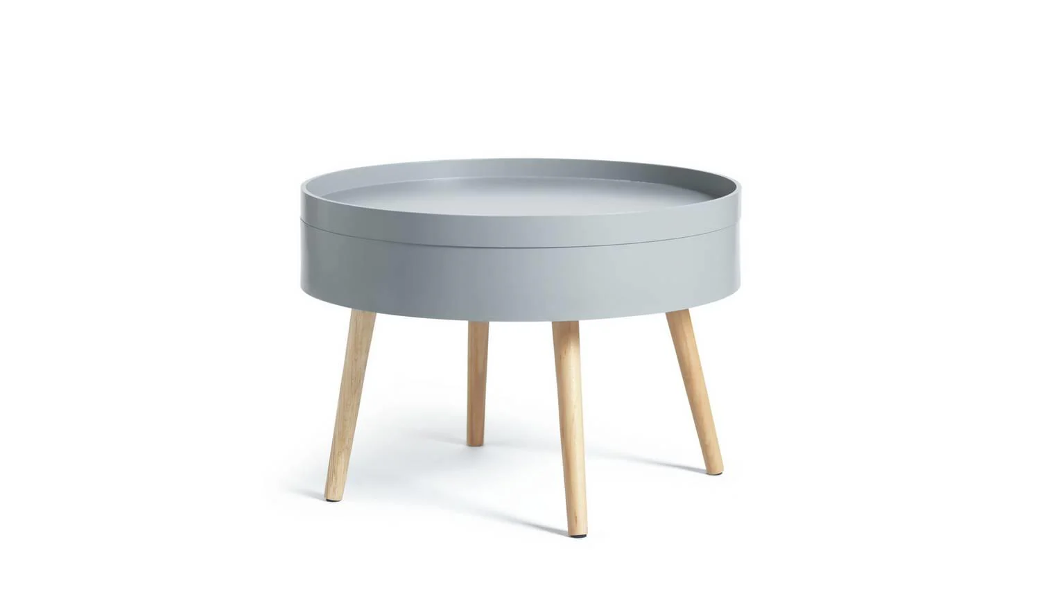 Skandi Round Coffee Table Grey Scandinavian Design Storage