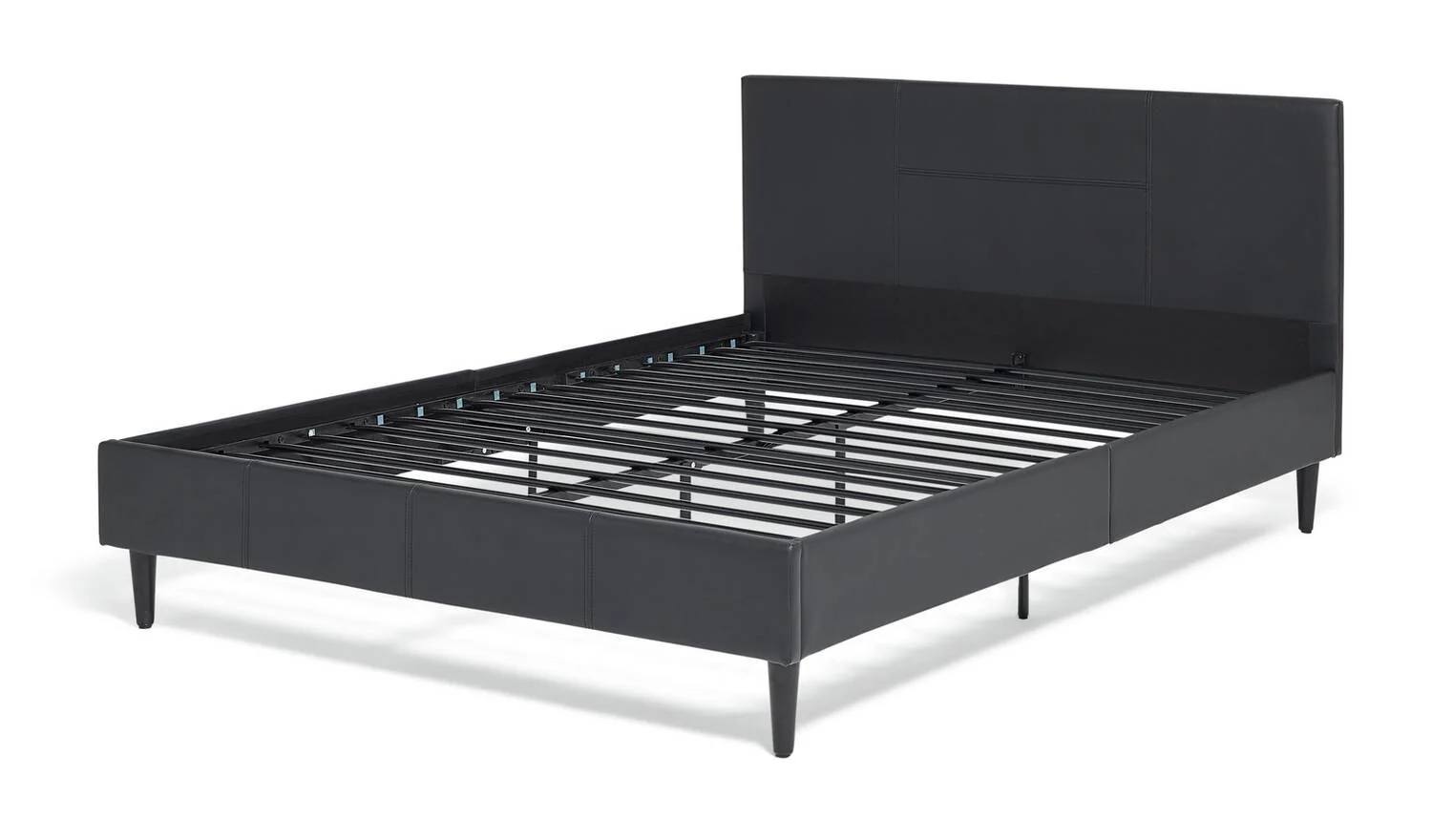 Skylar Double Bed Frame Black Modern Bedroom Furniture With Headboard - Image 7