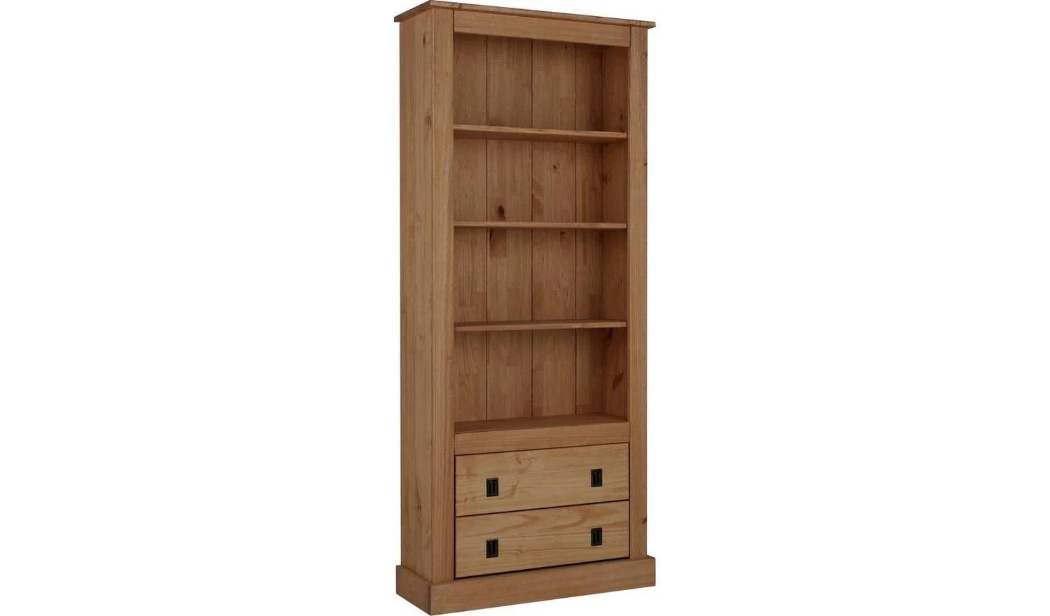 Solid Pine 2 Drawer Bookcase