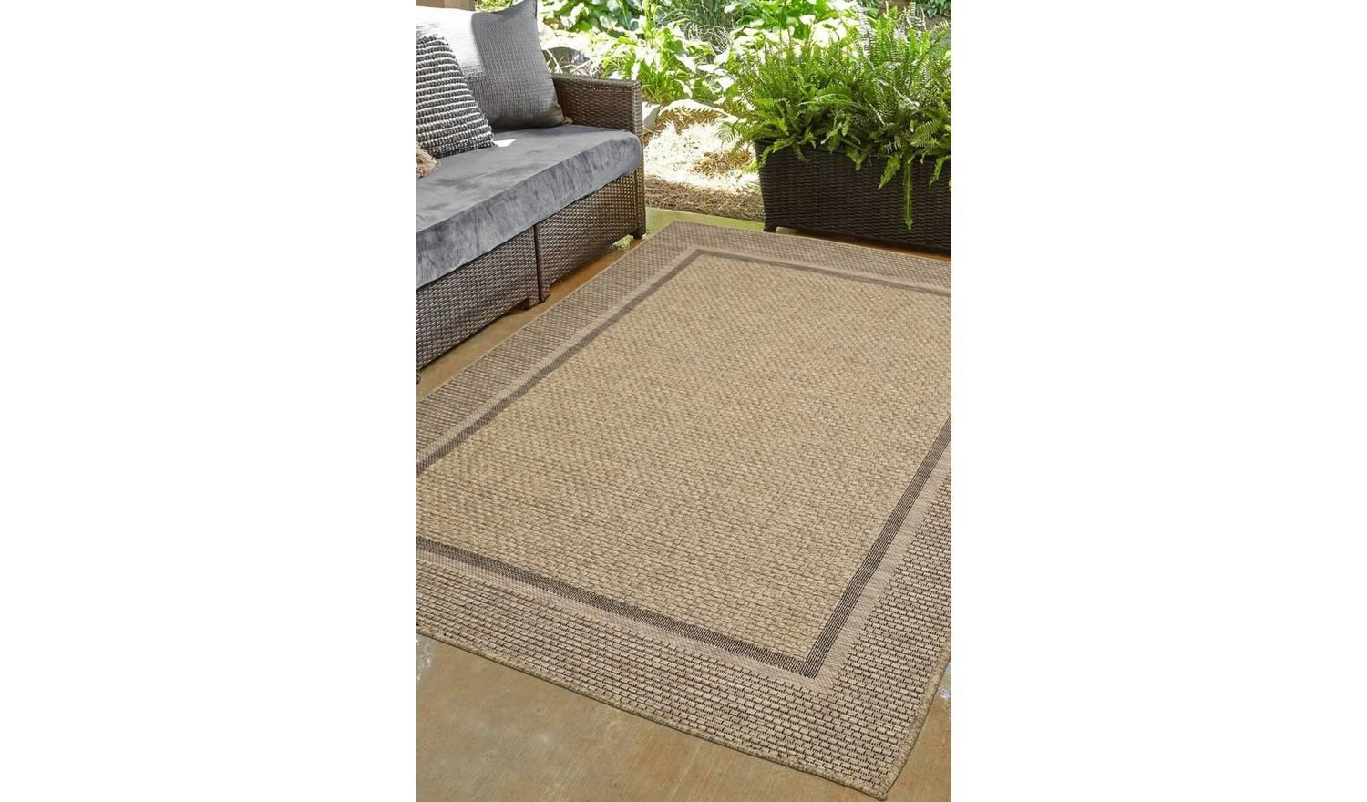 Solstice Latte Indoor Outdoor Rug 120x170cm Home Patio Mat