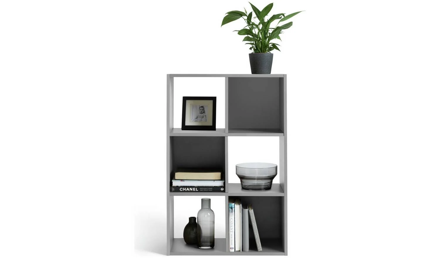 Squares 6 Cube Storage Unit Grey Modular Organiser Shelf Furniture Modern - Image 5