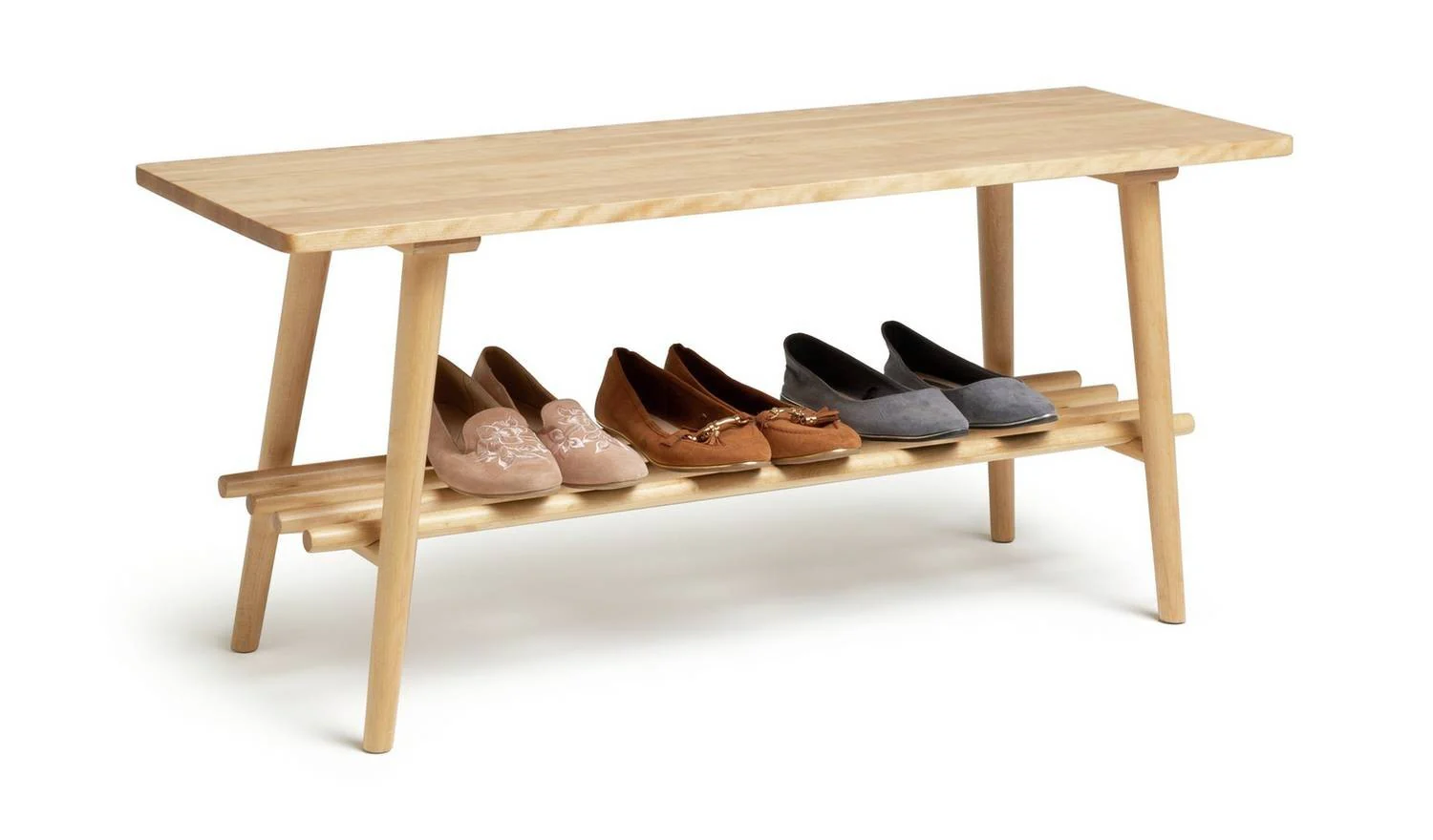 Swen 1 Shelf Shoe Bench Oak Hallway Entryway Furniture Organiser