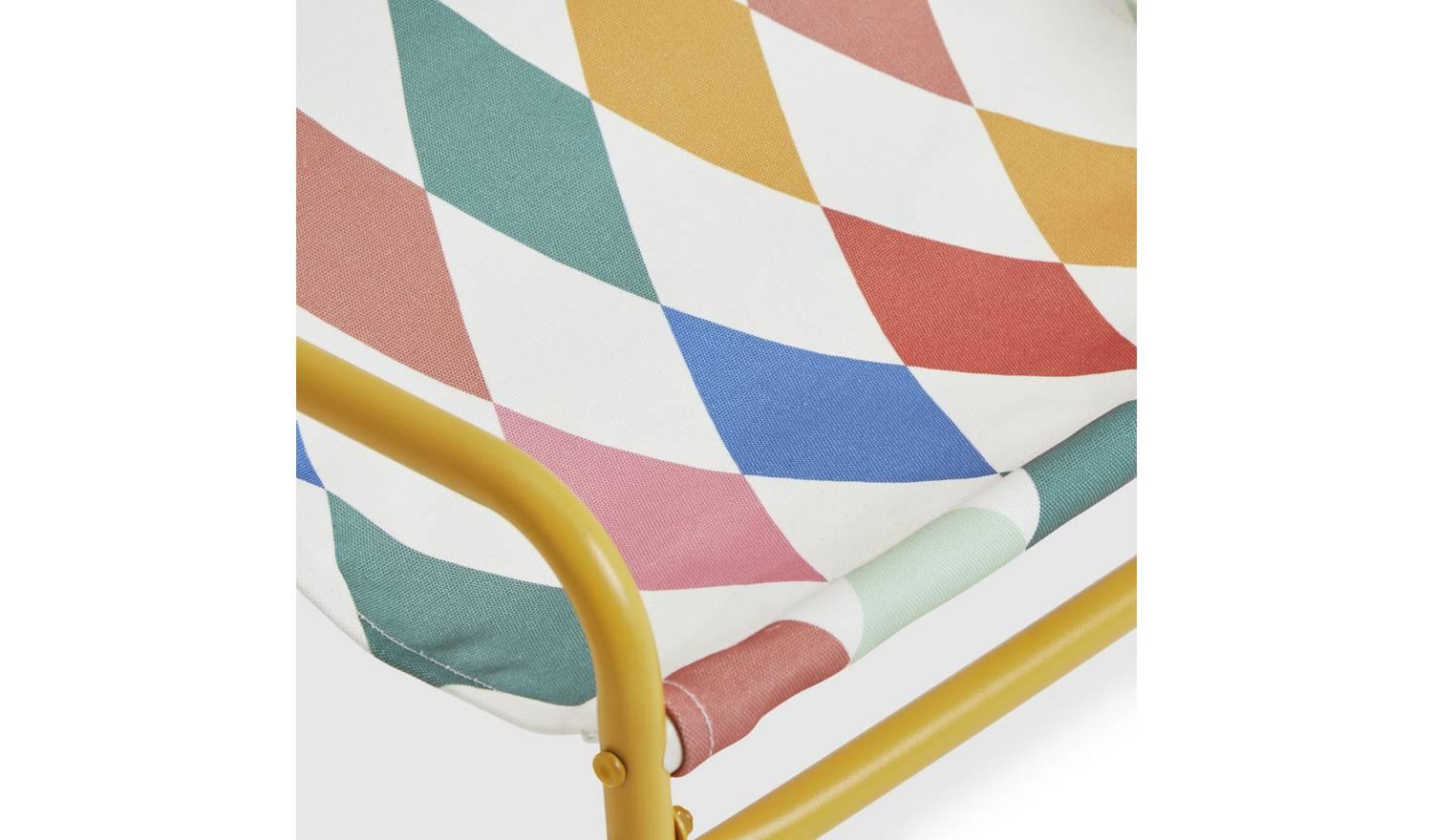 Teka Metal Kids Garden Chair Harlequin Colourful Patio Seat Outdoor - Image 4