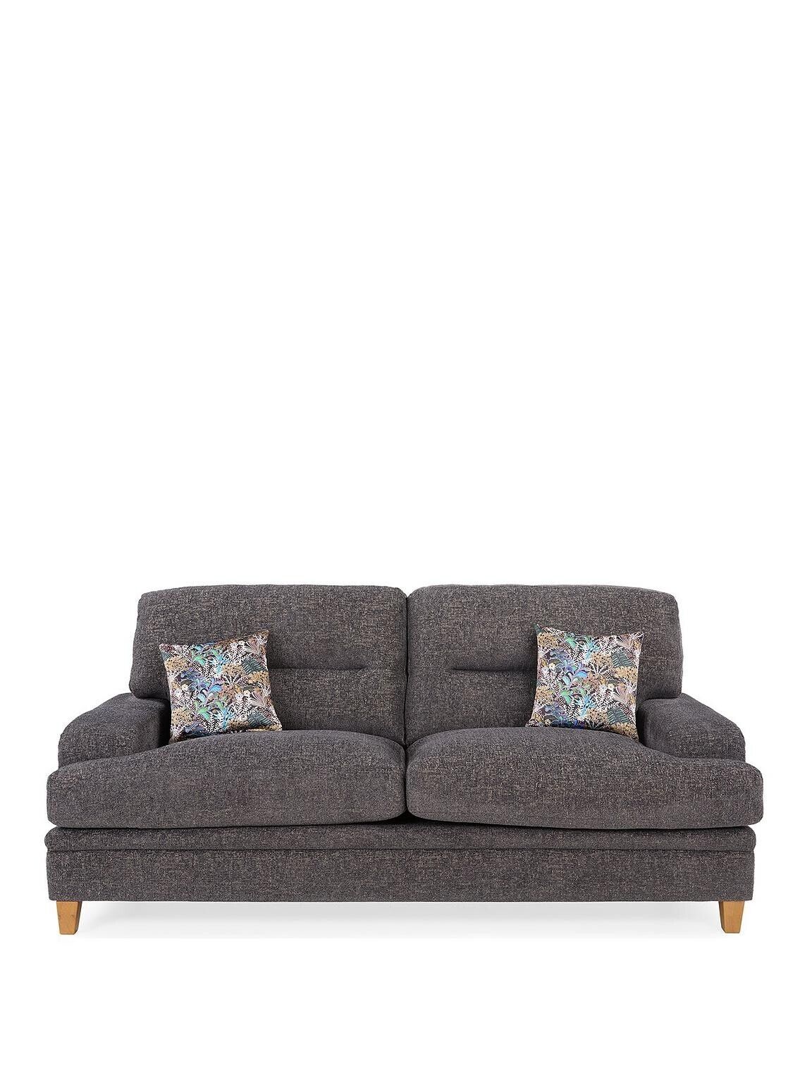 Trieste 3 Seater Fabric Sofa Charcoal Cozy and Stylish Livingroom Furniture - Image 2