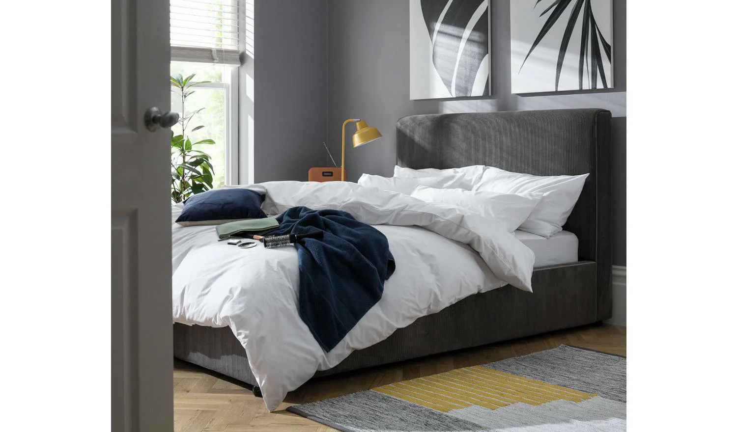 Tristan Double Ottoman Bed Frame Grey with Lift-Up Storage for Modern Bedrooms - Image 3