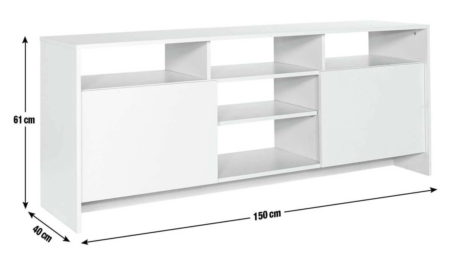Turin 2 Door Extra Large TV Unit Natural Easy Assembly UK Furniture - Image 8