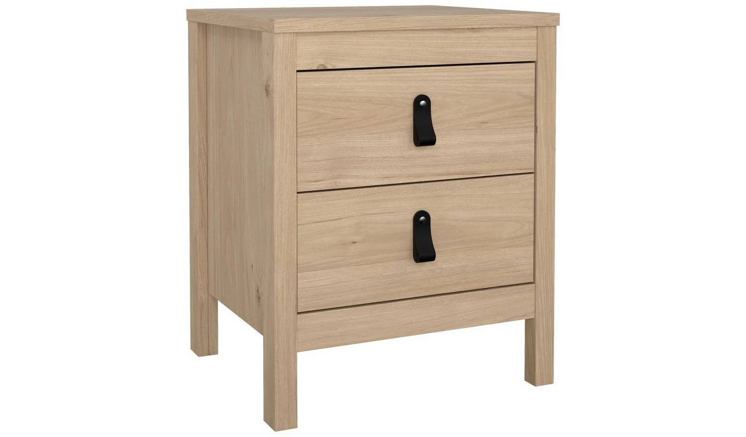 Tvilum Madrid 2 Drawer Bedside Table Oak Compact Nightstand With Drawers