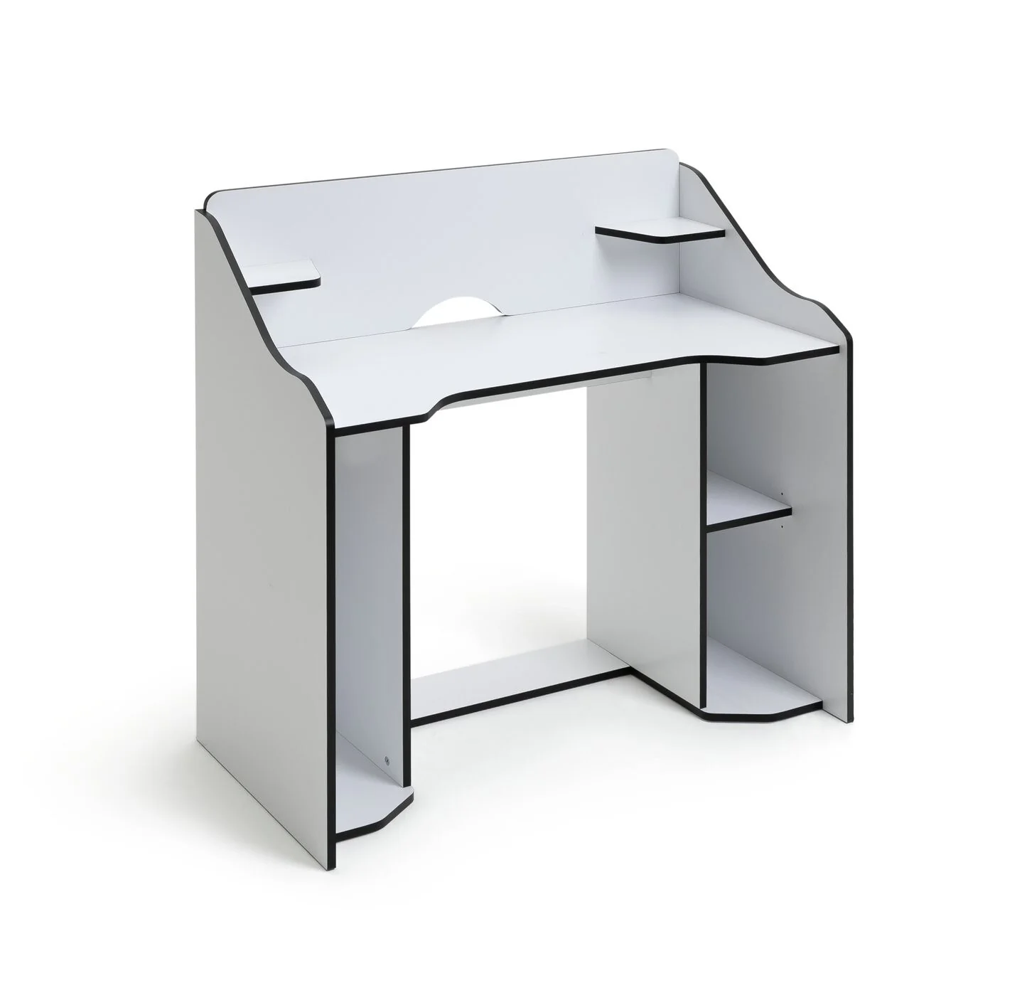 Ultimate Controller Gaming Desk Black and White Ergonomic Design