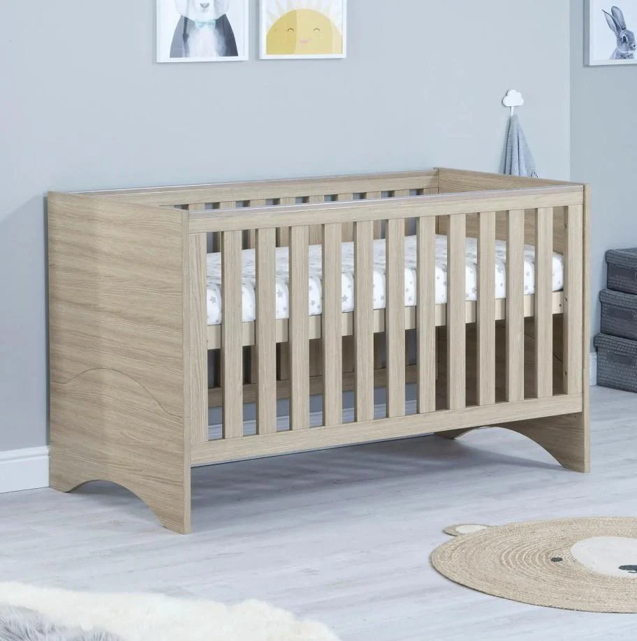 Veni Cot Bed Oak Convertible Toddler Kids Children Bed