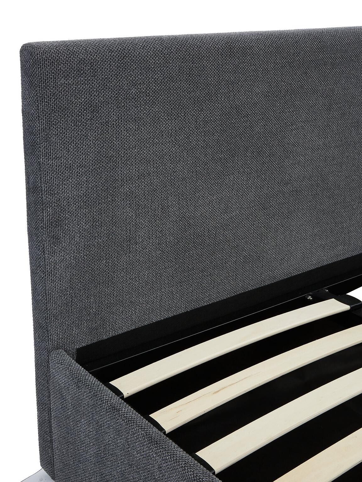 Very Home Porto King LiftUp Ottoman Bed Frame Dark Grey Textural Chenille Fabric - Image 3