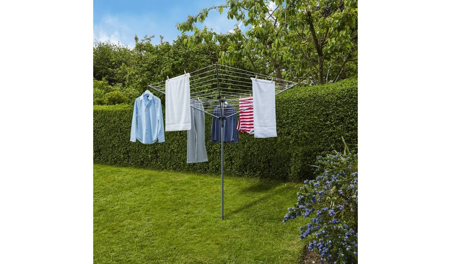 Vileda 50m 4 Arm Rotary Outdoor Washing Line Garden Dryer Heavy Duty - Image 2