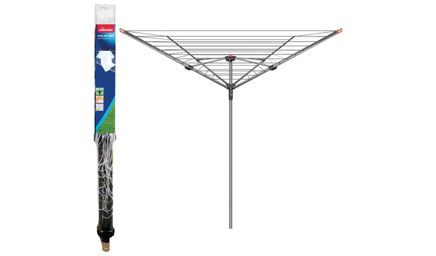 Vileda Viva Air 45m Rotary Airer Outdoor Washing Line Garden Dryer