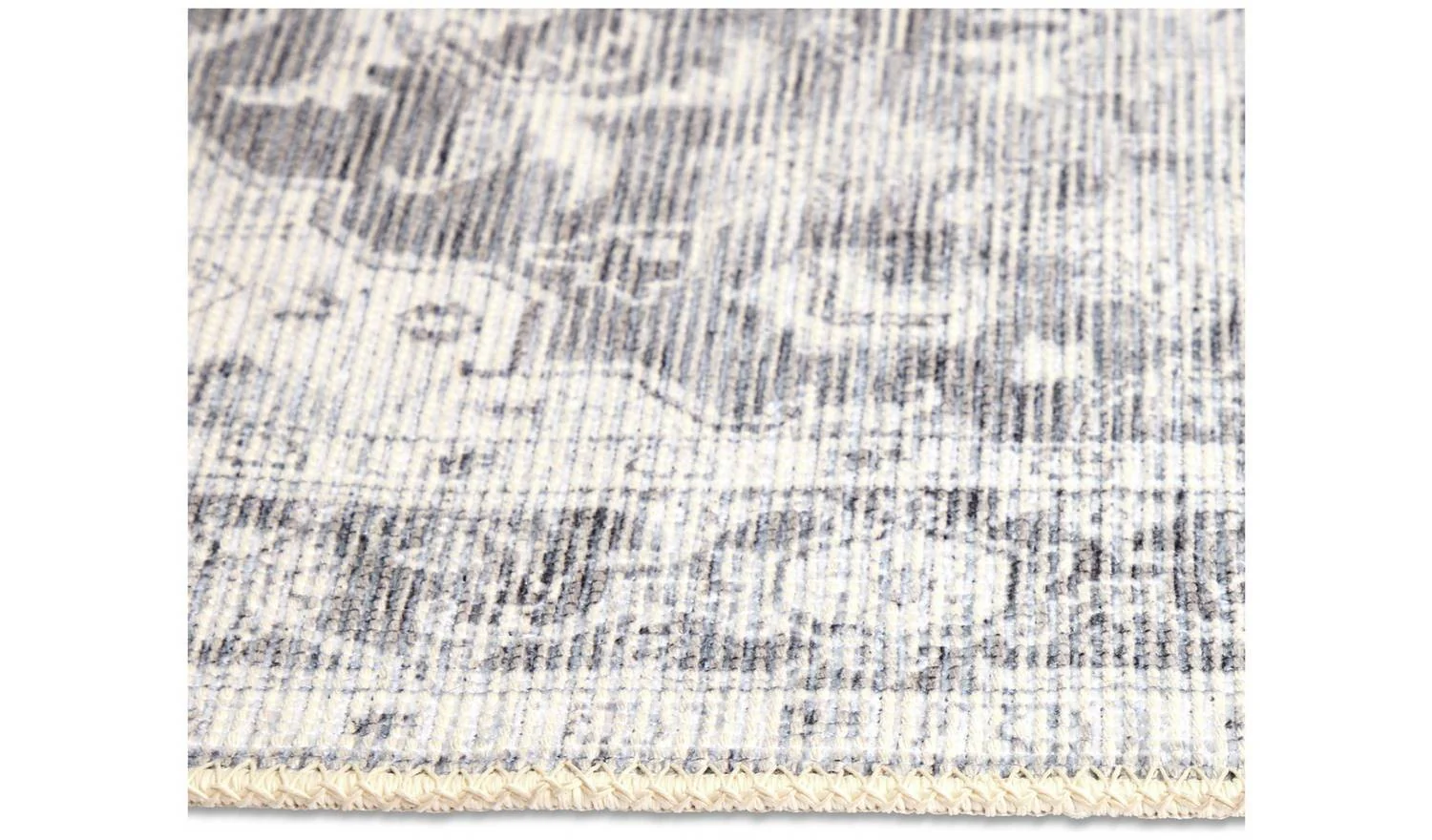 Vintage Effect Grey Flatweave Rug 160x230cm Distressed Living Room Floor - Image 3