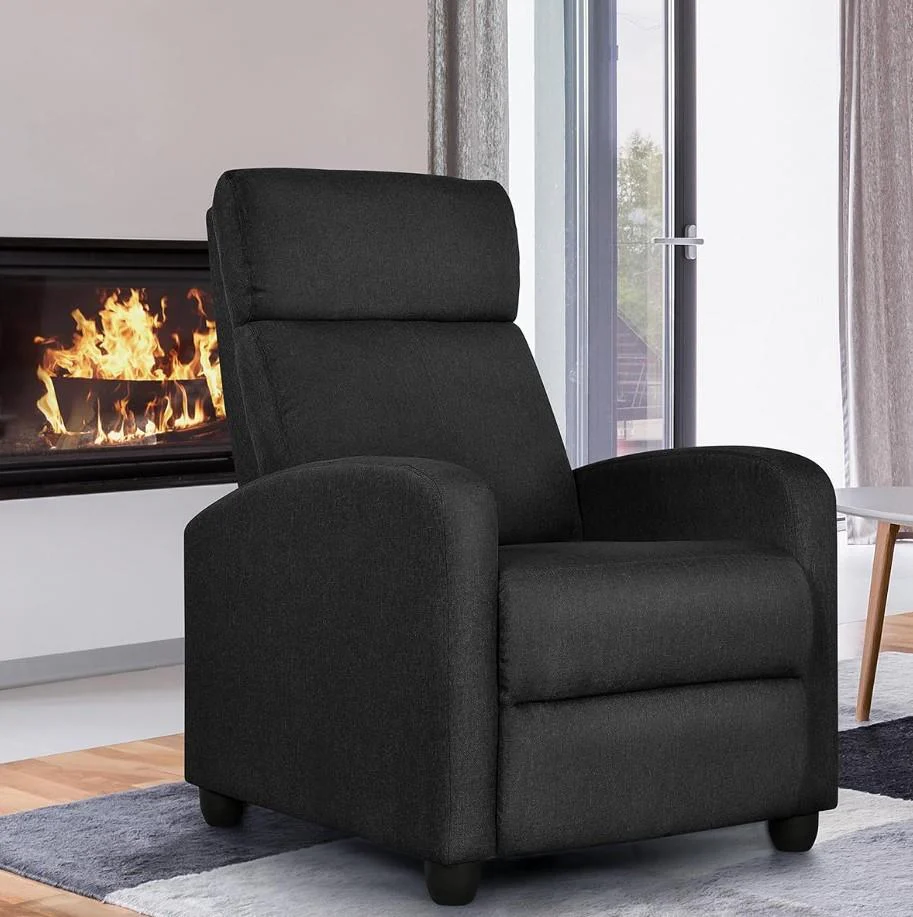 Yaheetech Recliner Chair Sofa Black Living Room Bedroom Furniture