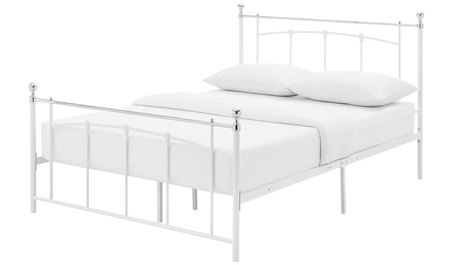 Yani Double Metal Bed Frame White Bedroom Furniture Industrial