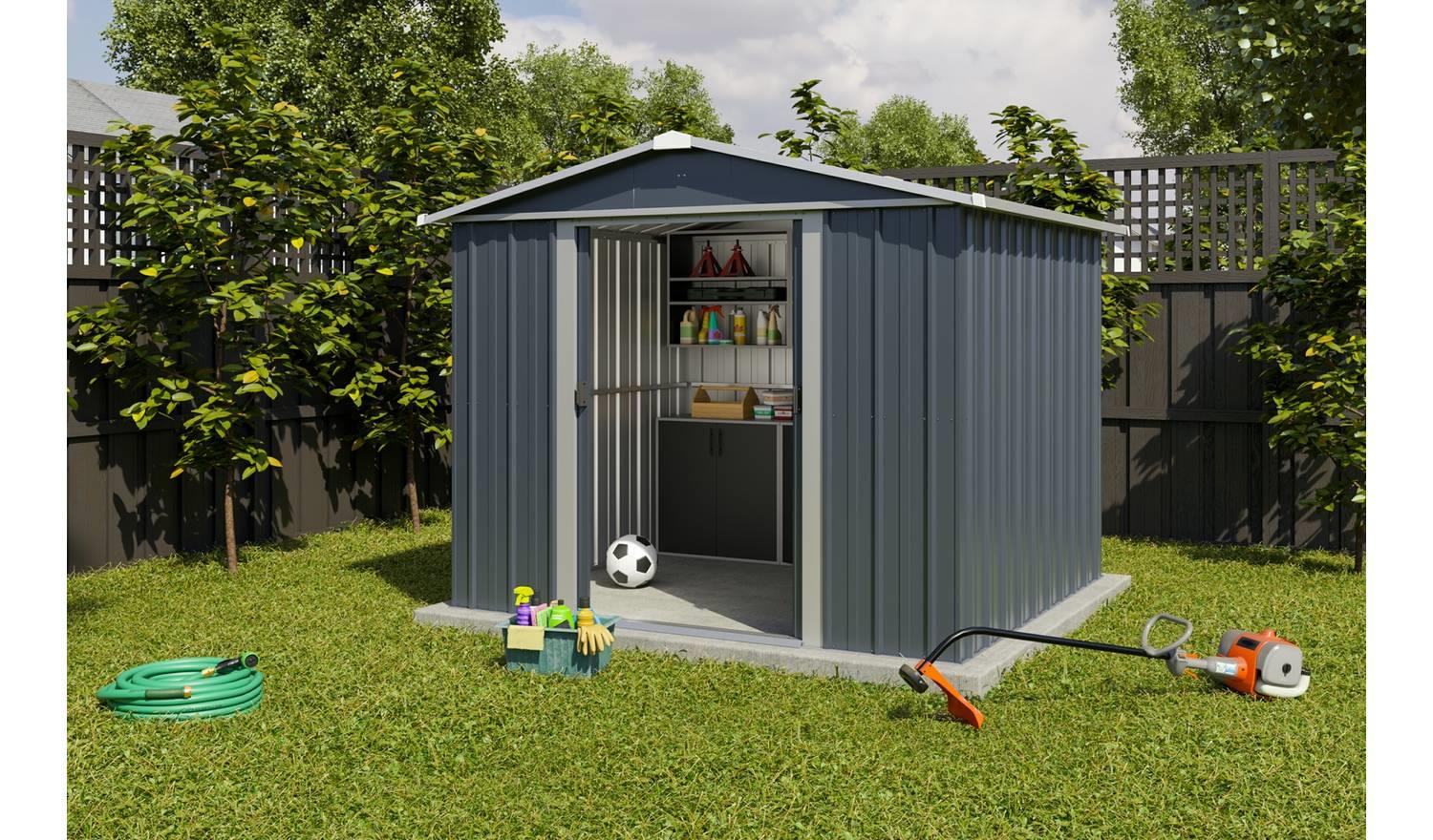 YardMaster Castleton Metal Apex Garden Shed 8 x 7ft Secure Outdoor Storage - Image 2